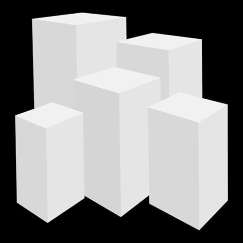 5PCS Metal Square Pedestal Stand White Display Stands for Parties