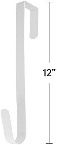 RND Thin Metal Overdoor Wreath Hanger Hook - 12 White