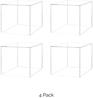 4 Pack Clear Acrylic Display Box Art Sculpture Pedestal