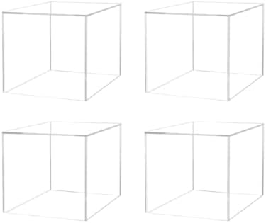 4 Pack Clear Acrylic Display Box Art Sculpture Pedestal
