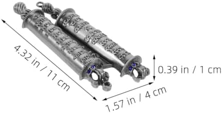Luxshiny Pewter Mezuzah with Scroll Door Decor