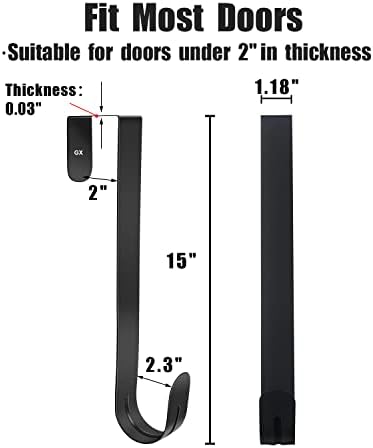 GameXcel 15 Inch Black Wreath Hanger for Front Door
