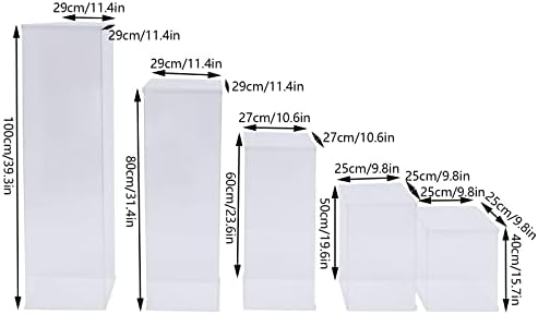 5 Pcs Acrylic Display Cube Pedestal with Removable Top