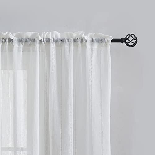 Home Brilliant Striped Semi Sheer Curtains 2 Panels 54x72