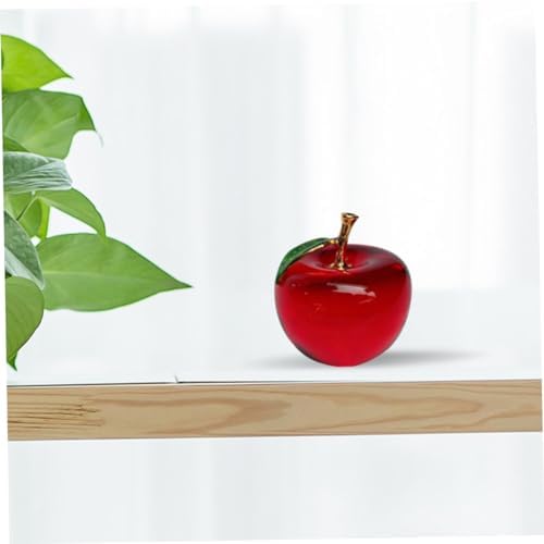 2pcs Crystal Faux Apple Decor for Home Office