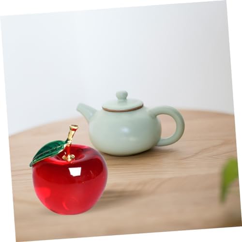 2pcs Crystal Faux Apple Decor for Home Office