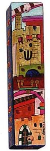 Jerusalem Handpainted Wooden Mezuzah Vtmzl3 1