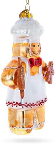 Baking Gingerbread Man Blown Glass Ornament