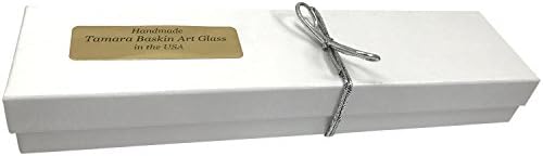 Art Glass Mezuzah with Weatherproof Case and Scroll