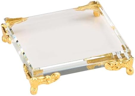 Teensery Crystal Square Display Base with Gold Feet