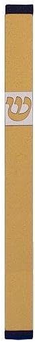 Agayof Long Edgy Mezuzah with Gold Shin Cutout