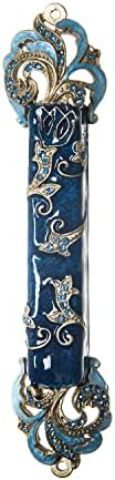 Judaica Blue Mezuzah Case With Stones