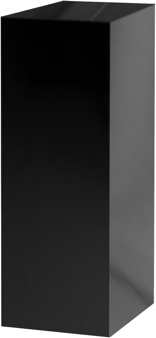 12x12x42 Inch Black Lucite Display Cube Pedestal