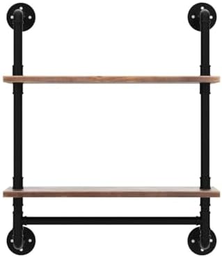 ROGMARS 2 Tier Floating Wall Shelving with Towel Bar