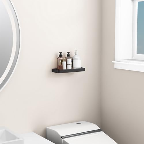 Danpoo 12 Inch Wall Shelf with Matte Black Aluminum Frame