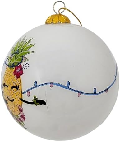 Happy Aloha Pineapple Hula Cheer Christmas Ornament