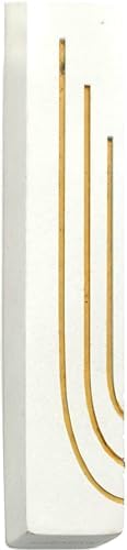 Modern Concrete Mezuzah Case with Brass SHIN Inset Ivory