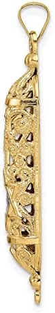 Bijou 14k Yellow Gold Mezuzah Star Pendant