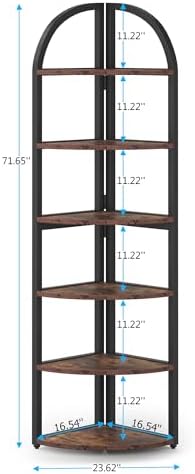 Tribesigns 6 Tier Corner Shelf 71 Inch Tall