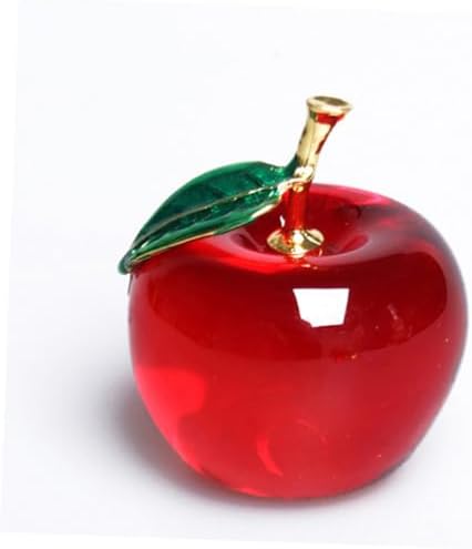 2pcs Crystal Faux Apple Decor for Home Office