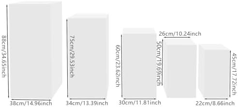 5PCS Metal Square Pedestal Stand White Display Stands for Parties