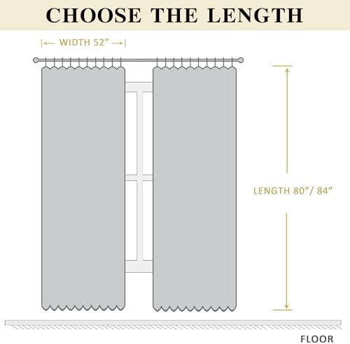LCOOMZEN Blackout Curtains 84 Inch Long 2 Panels Set