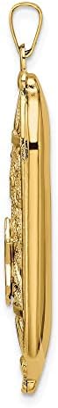 FJC Finejewelers 14kt Yellow Gold Mezuzah Star Charm 42x12mm