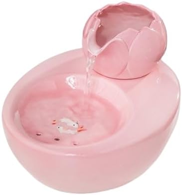 YUHUAWF Pink Tabletop Ceramic Fountain Humidifier Water Feature Ornament