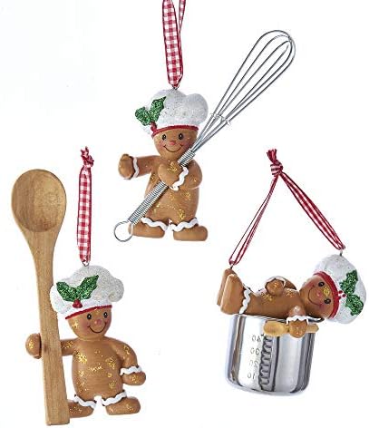 Kurt Adler Christmas Chef Gingerbread Ornaments Set of 3