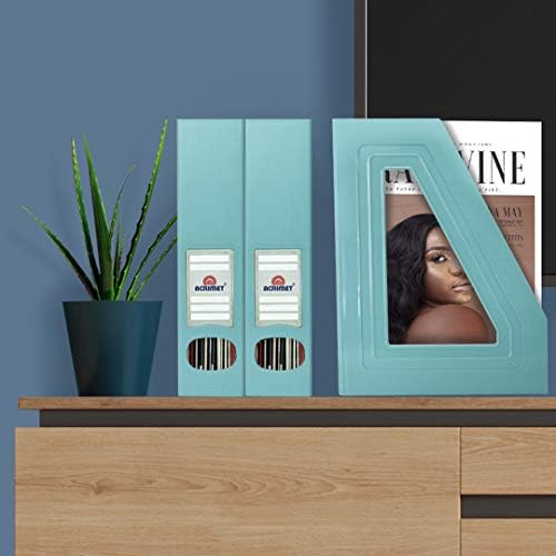 Acrimet Magazine File Holder Durable Rack Space-Saving Organizer 2 Pack Solid Green