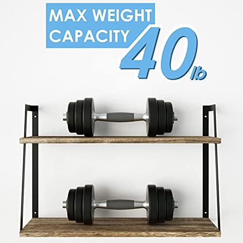 SRIWATANA 2-Tier Floating Wall Shelves Carbonized Black