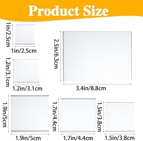 6 Pcs Clear Acrylic Square Blocks Display Stand