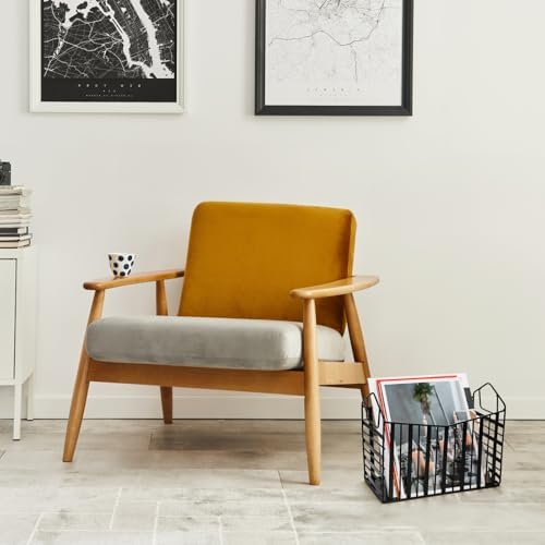 Noamus Metal Magazine Holder with Handles Black