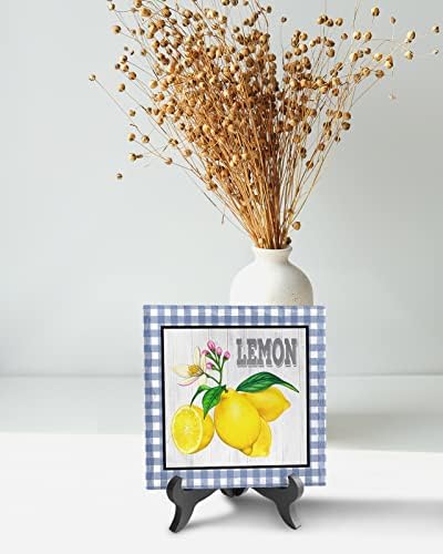 ZOE GARDEN Farm Summer Yellow Lemon Buffalo Wood Grain Desk Ceramic Ornament 63x63