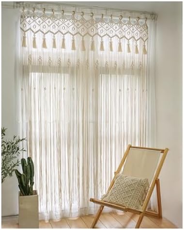 Elegant Cotton Rope Tassel Woven Door Curtain