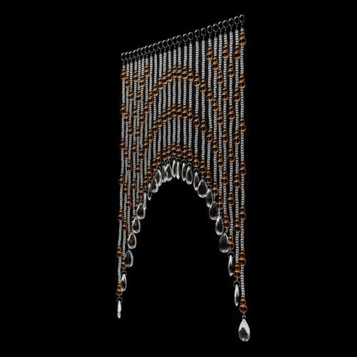 Wupyi Brown Crystal Beaded Curtain for Doorways and Windows