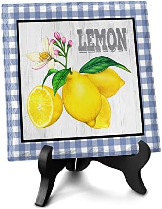 ZOE GARDEN Farm Summer Yellow Lemon Buffalo Wood Grain Desk Ceramic Ornament 63x63