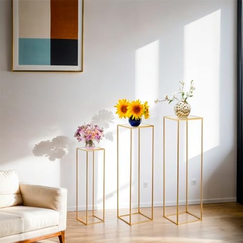 3PCS Square Cylinder Pedestal Stand for Parties