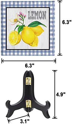 ZOE GARDEN Farm Summer Yellow Lemon Buffalo Wood Grain Desk Ceramic Ornament 63x63