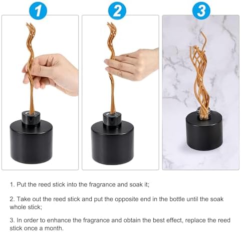 PATIKIL 28CM Rattan Diffuser Sticks 50 Pcs Black