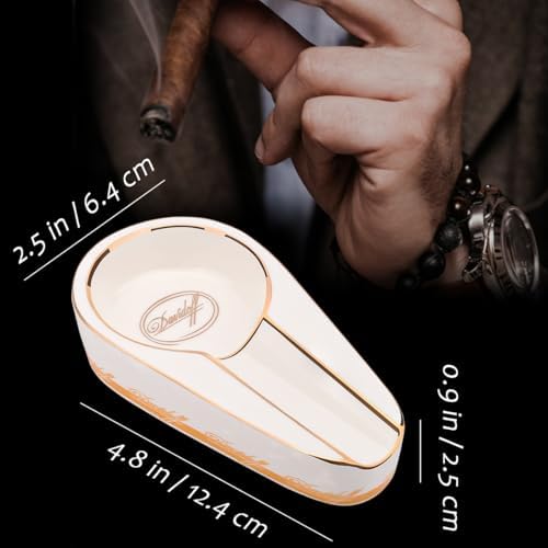 Kepfire Cigar Ashtray Portable Luxury White Ceramic