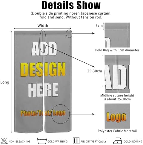 Customizable Double Sided Noren Door Curtain Panel