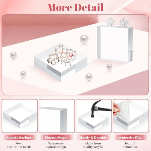 4 Piece Acrylic Display Stand Set for Jewelry and Collectibles