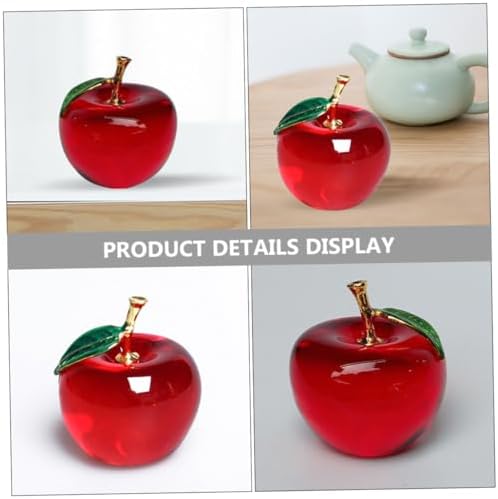 2pcs Crystal Faux Apple Decor for Home Office