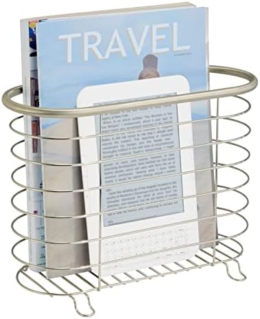 mDesign Steel Magazine Holder Storage Organizer Bin