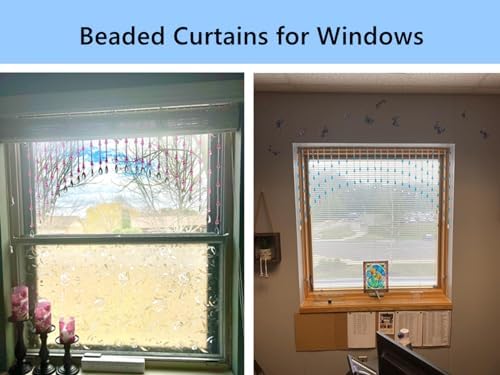 JZUU Crystal Beaded Curtain for Doorway and Window