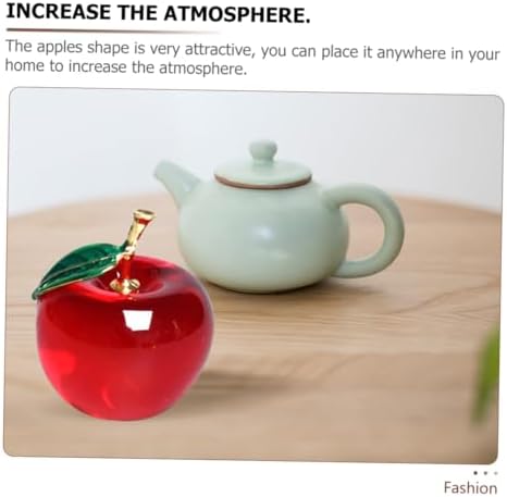 2pcs Crystal Faux Apple Decor for Home Office