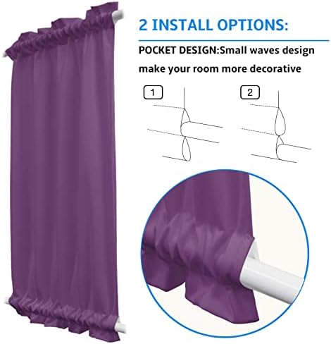 Chic D Door Curtains 25x72in Purple Lavender Blackout Panel Rod Pocket