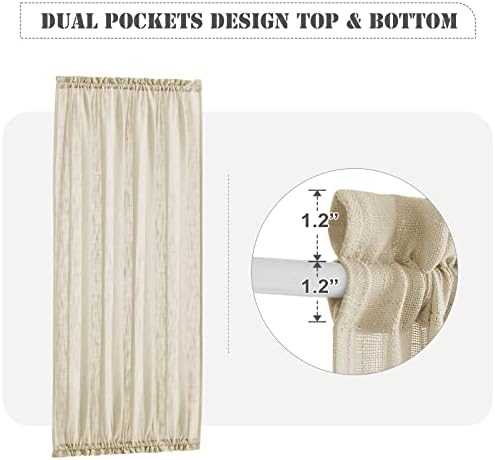 Pony Dance Front Door Curtain - 30x72 Soft Beige Faux Linen Panel