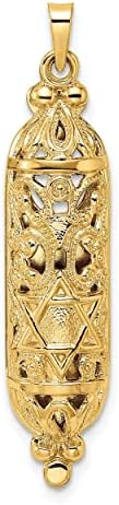Bijou 14k Yellow Gold Mezuzah Star Pendant